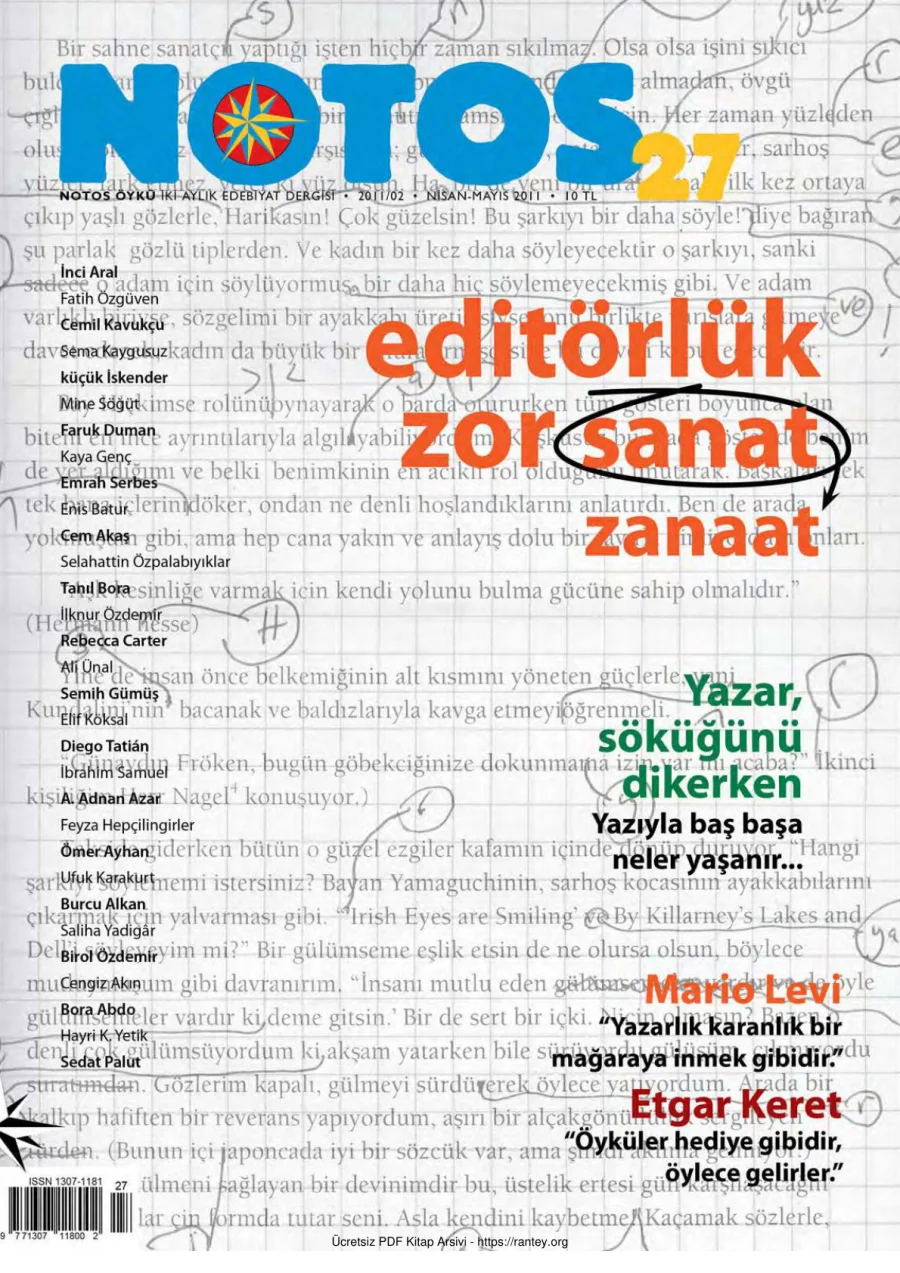 Notos Sayı 027 Nisan Mayıs 2011 kapak görseli