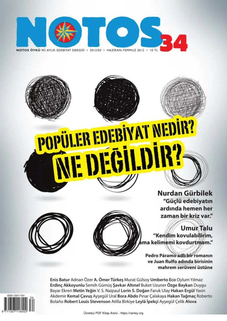 Notos Sayı 034 Haziran Temmuz 2012 kapak görseli