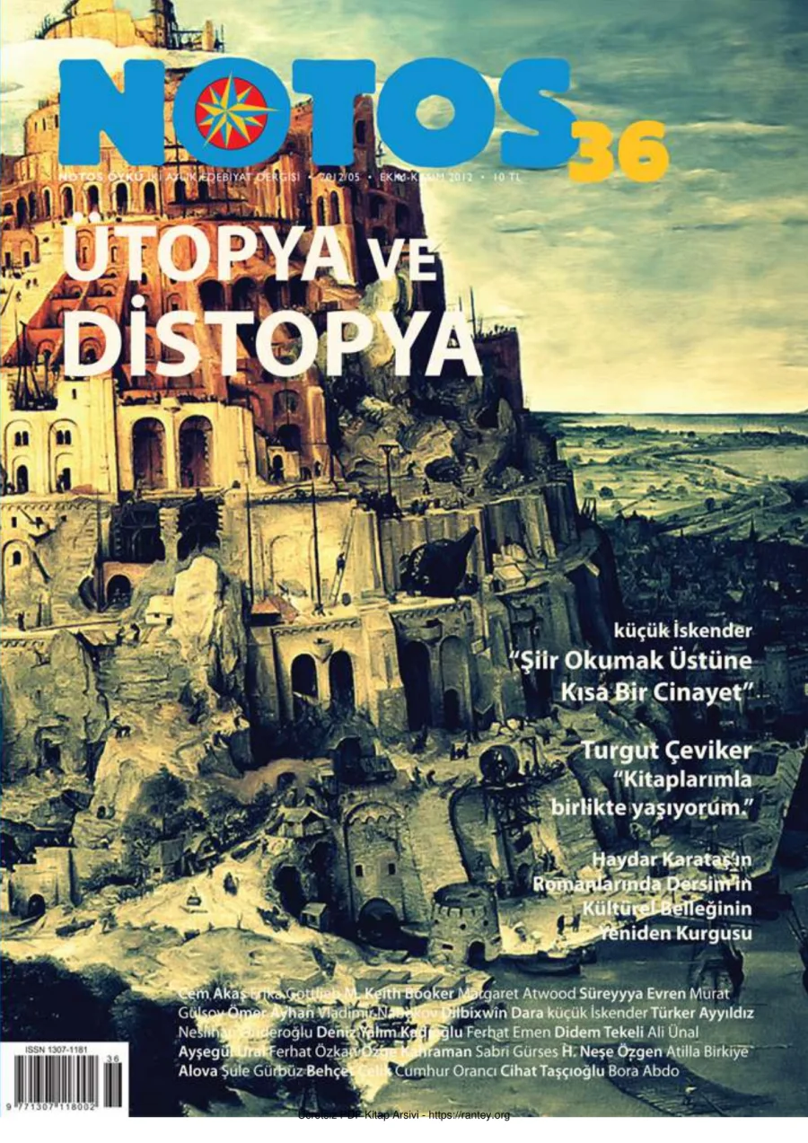 Notos Sayı 036 Ekim Kasım 2012 kapak görseli