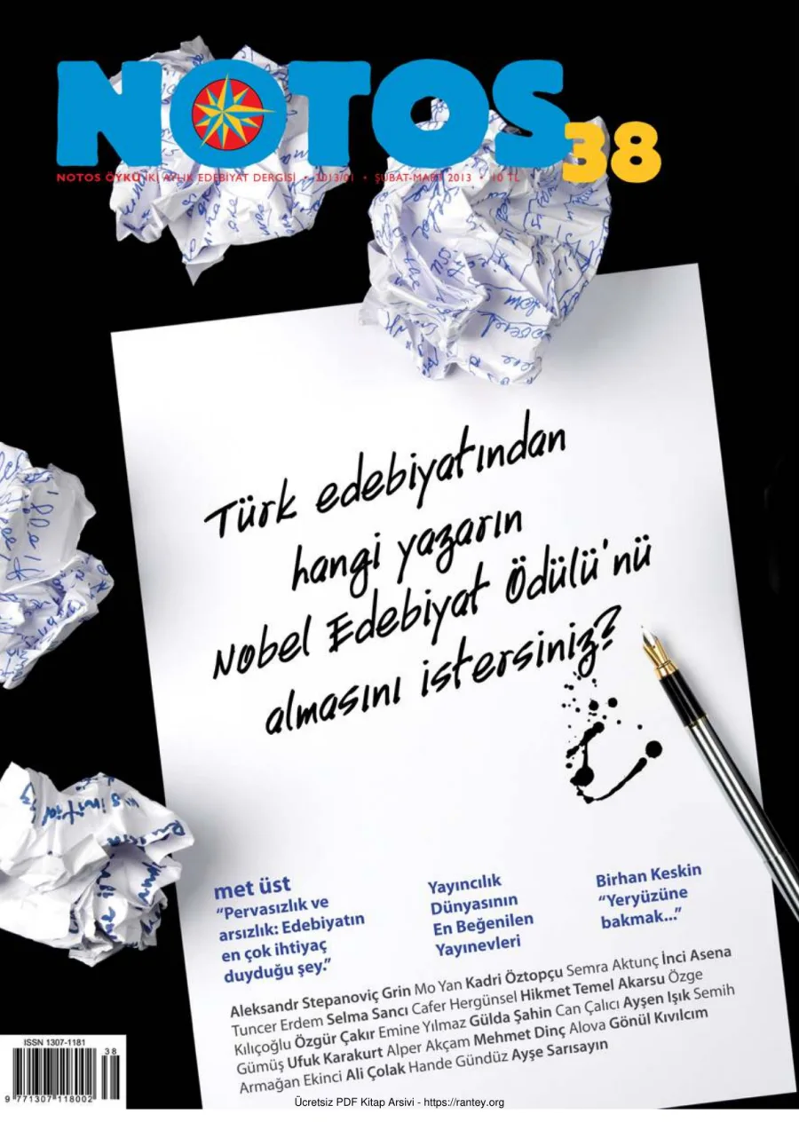 Notos Sayı 038 Şubat Mart 2013 kapak görseli