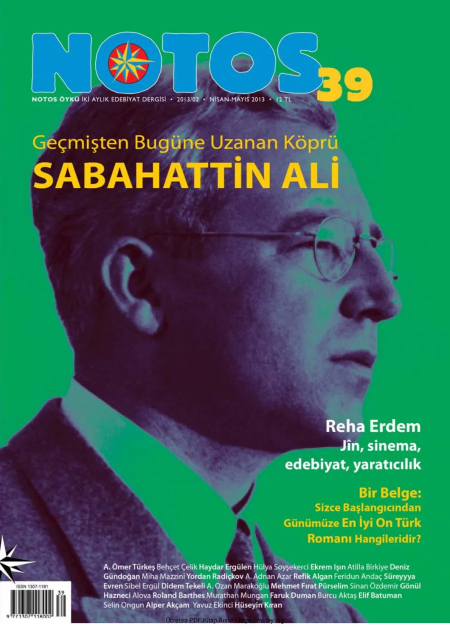 Notos Sayı 039 Nisan Mayıs 2013 kapak görseli