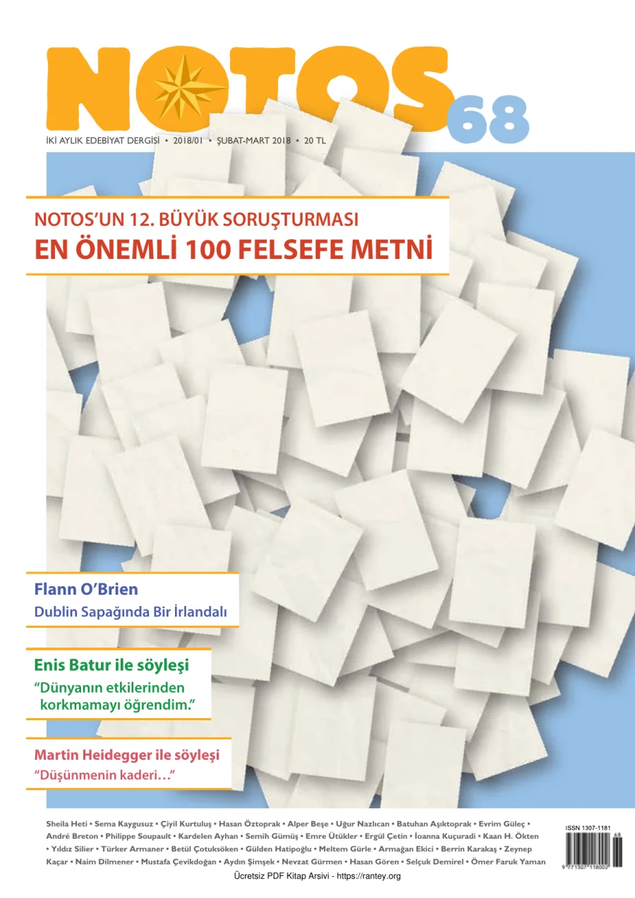 Notos Sayı 068 Şubat Mart 2018 kapak görseli