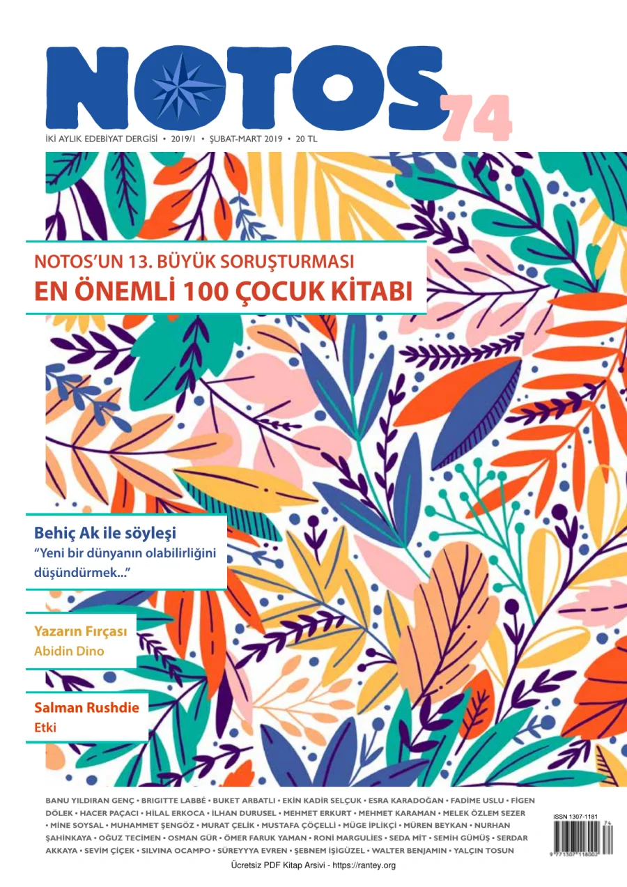 Notos Sayı 074 Şubat Mart 2019 kapak görseli