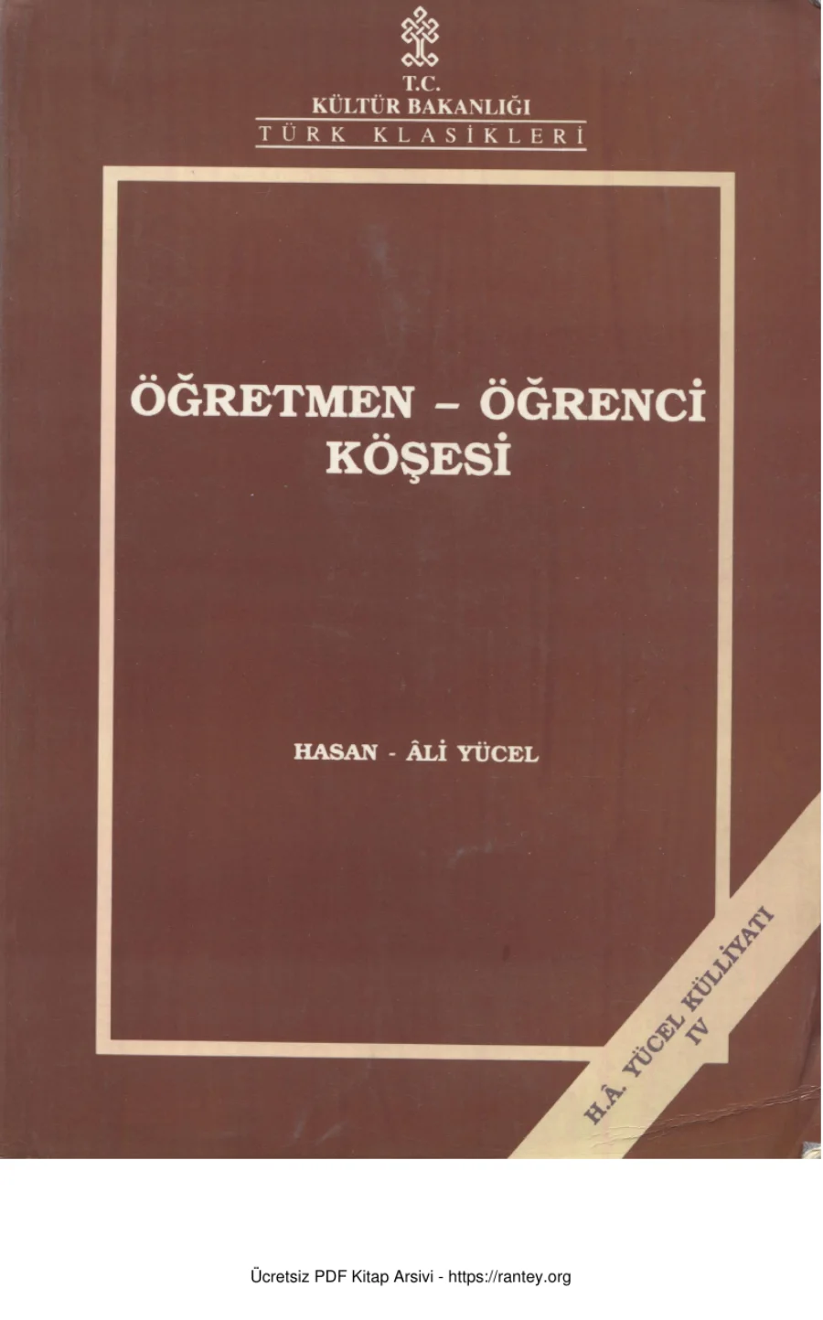 Öğretmen Öğrenci Köşesi Kültür Bakanlığı Yayınları kapak görseli