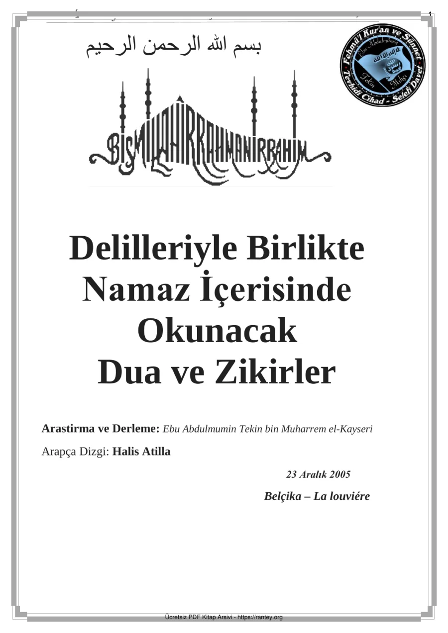 Okunacak Dua ve Zikirler Ebu Abdulmumin Tekin Mıhçı 2 kapak görseli