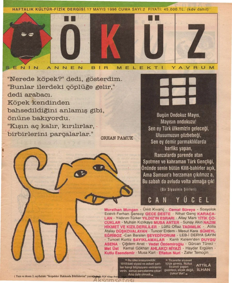 Öküz Sayı 02 17 Mayıs 1996 kapak görseli