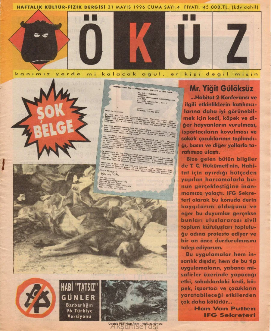 Öküz Sayı 04 31 Mayıs 1996 kapak görseli