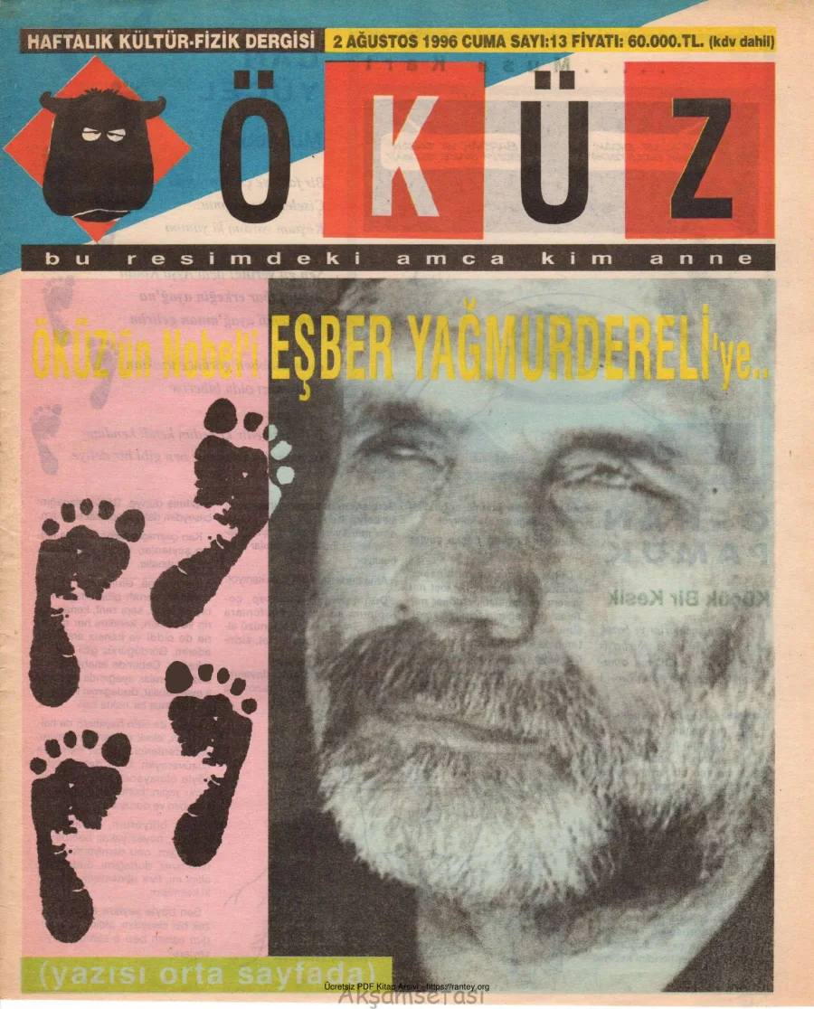 Öküz Sayı 13 02 Ağustos 1996 kapak görseli