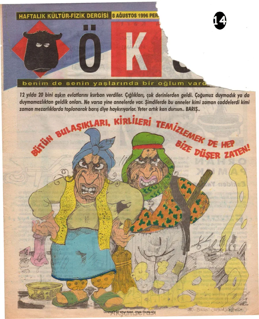 Öküz Sayı 14 08 Ağustos 1996 kapak görseli