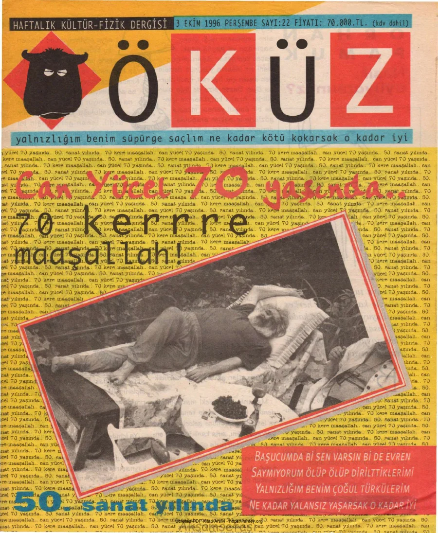 Öküz Sayı 22 03 Ekim 1996 kapak görseli