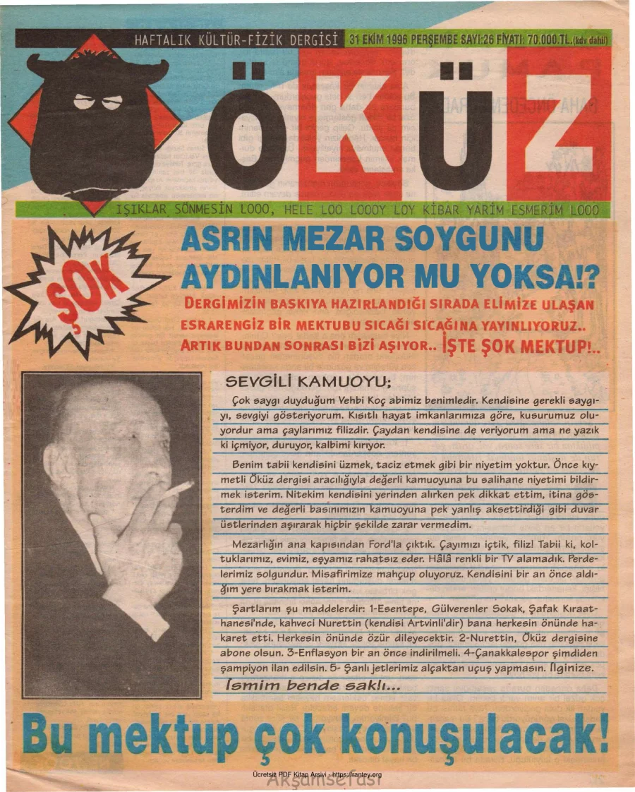 Öküz Sayı 26 31 Ekim 1996 kapak görseli