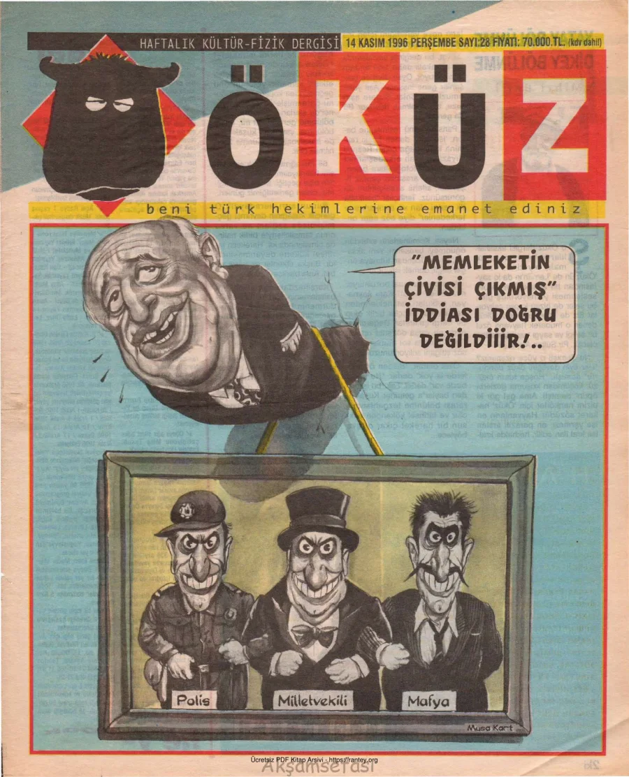 Öküz Sayı 28 14 Kasım 1996 kapak görseli