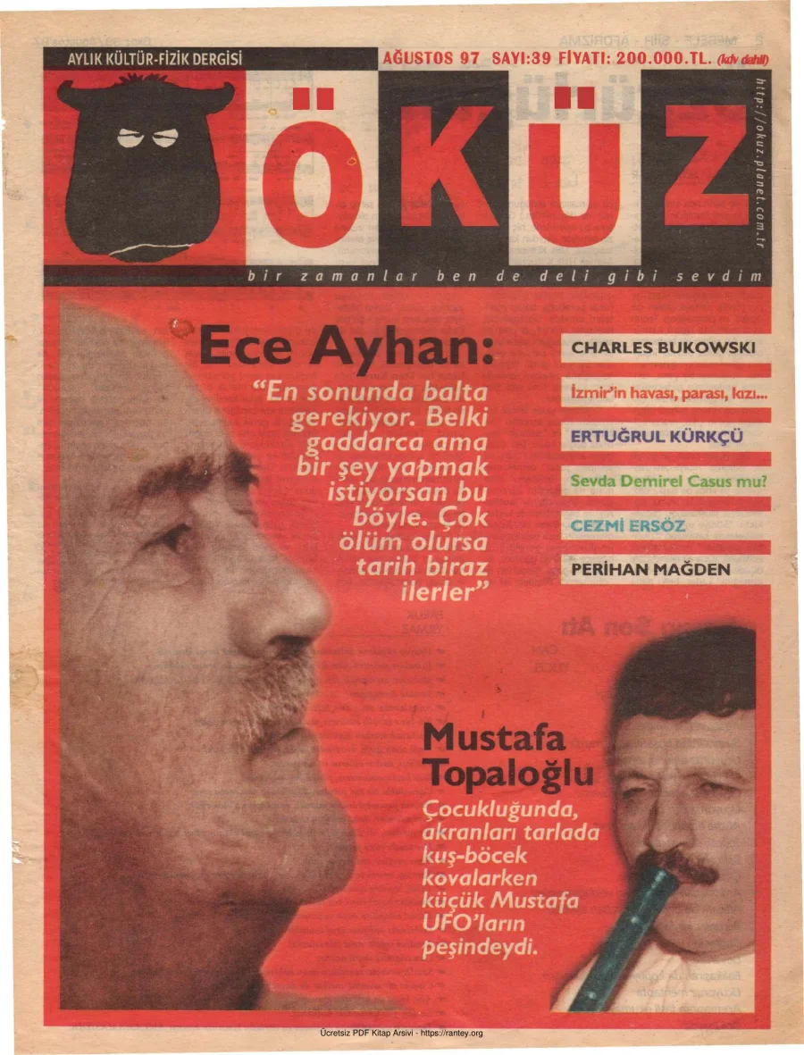 Öküz Sayı 39 Ağustos 1997 kapak görseli