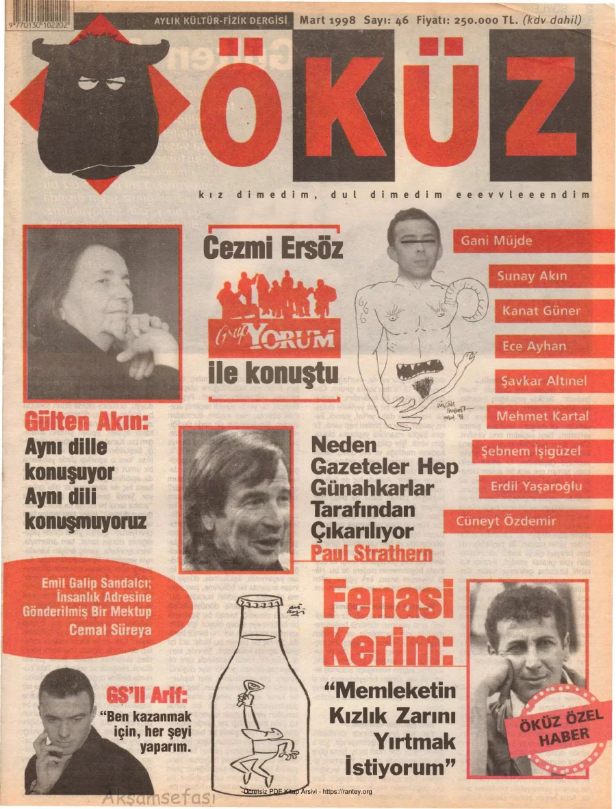 Öküz Sayı 46 Mart 1998 kapak görseli