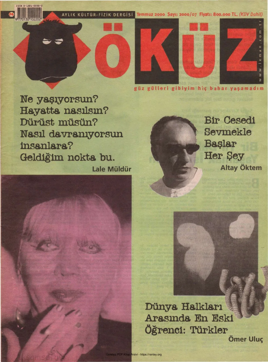 Öküz Sayı 74 Temmuz 2000 kapak görseli