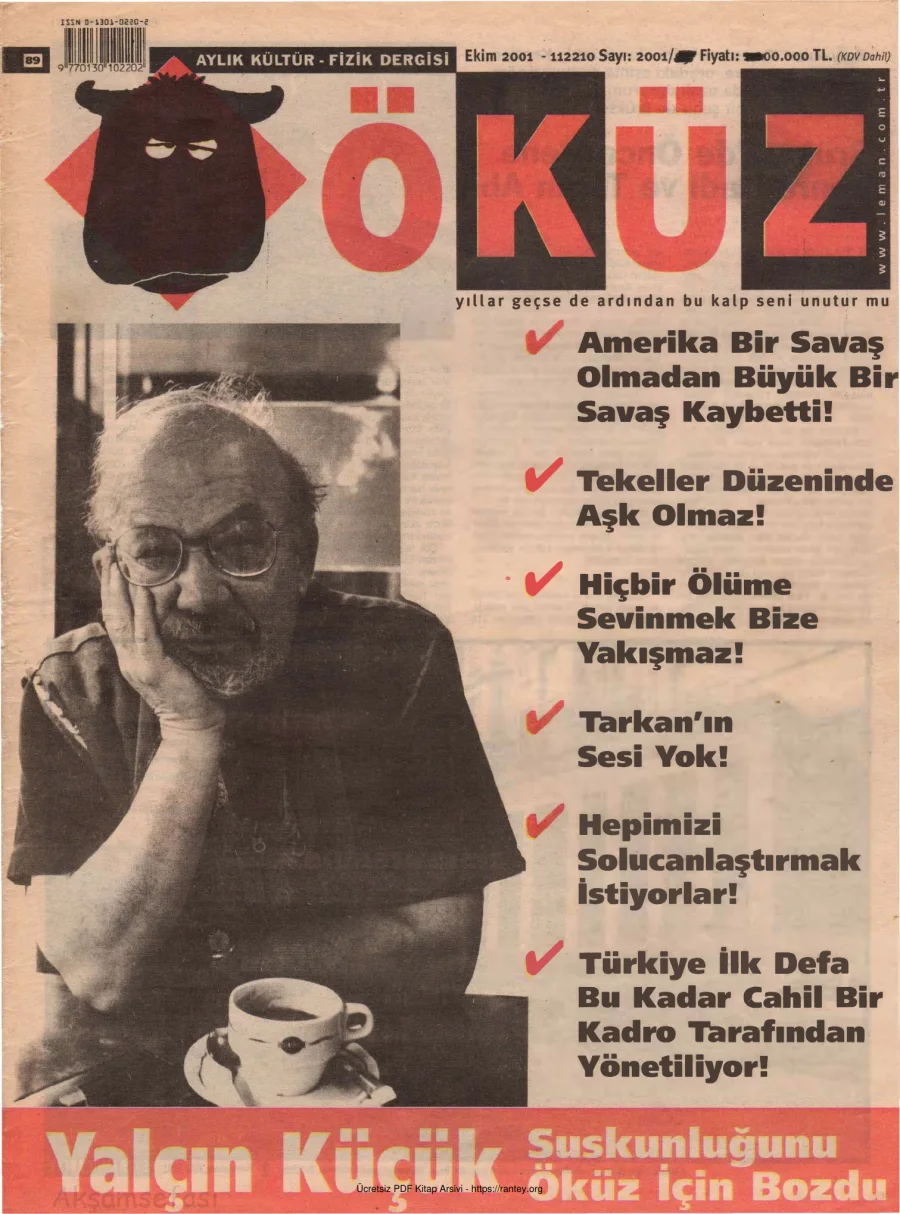 Öküz Sayı 89 Ekim 2001 kapak görseli