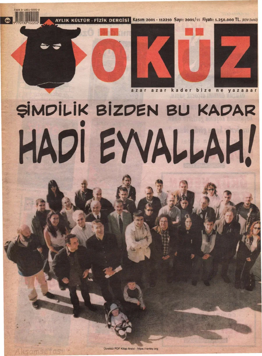 Öküz Sayı 90 Kasım 2001 kapak görseli