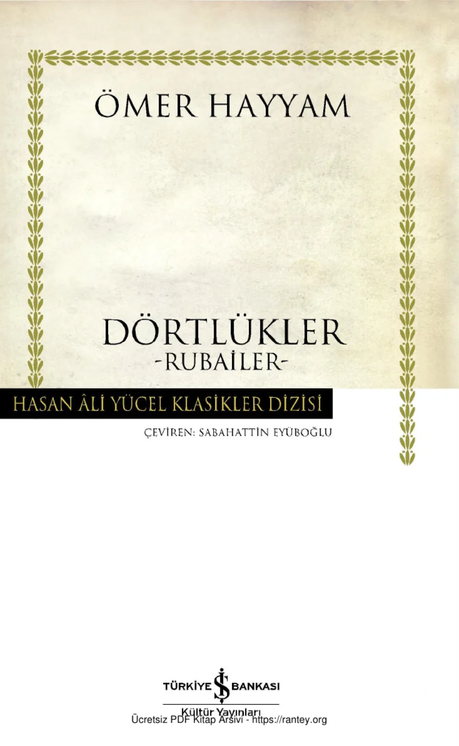 Ömer Hayyam Dörtlükler kapak görseli