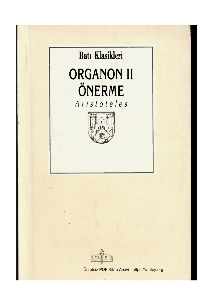 Organon 2 Önerme kapak görseli