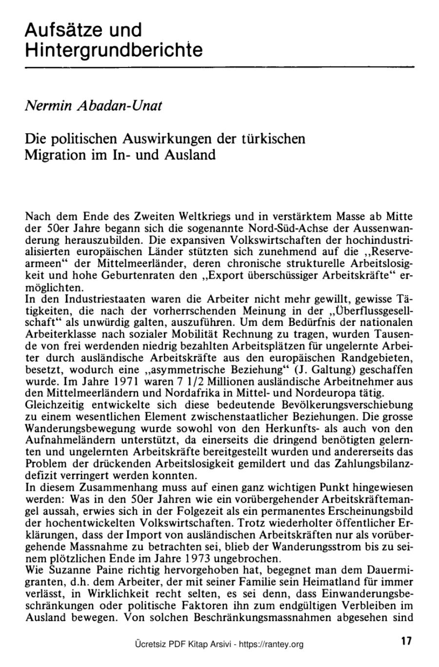 Orient 20 Jahrgang 1979 Heft 1 Nermin Abadan Unat kapak görseli