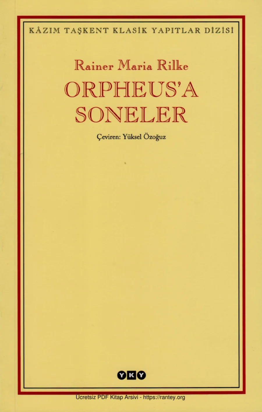 Orpheusa Soneler kapak görseli