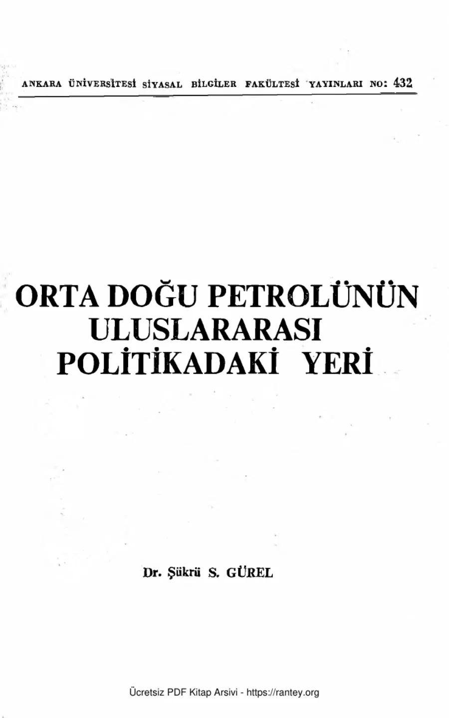 Ortadoğu Petrolünün Uluslararası Politikadaki Yeri AÜSBF Yayınları kapak görseli