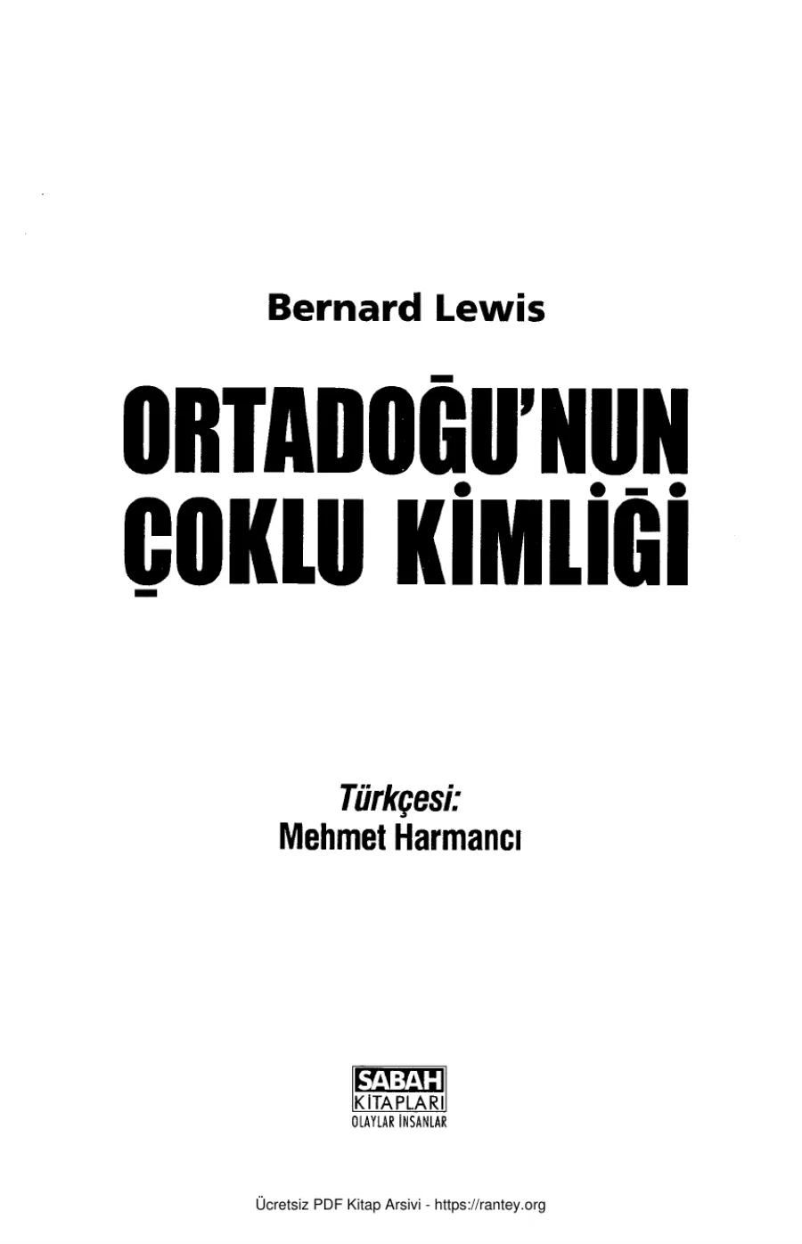 Ortadoğunun Çoklu Kimliği Sabah Yayınları kapak görseli