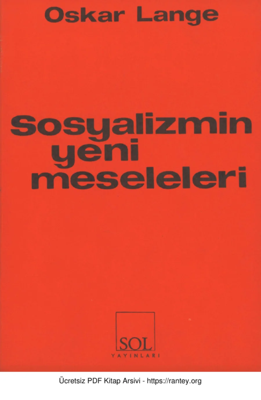 Oscar Lange Sosyalizmin Yeni Meseleleri kapak görseli