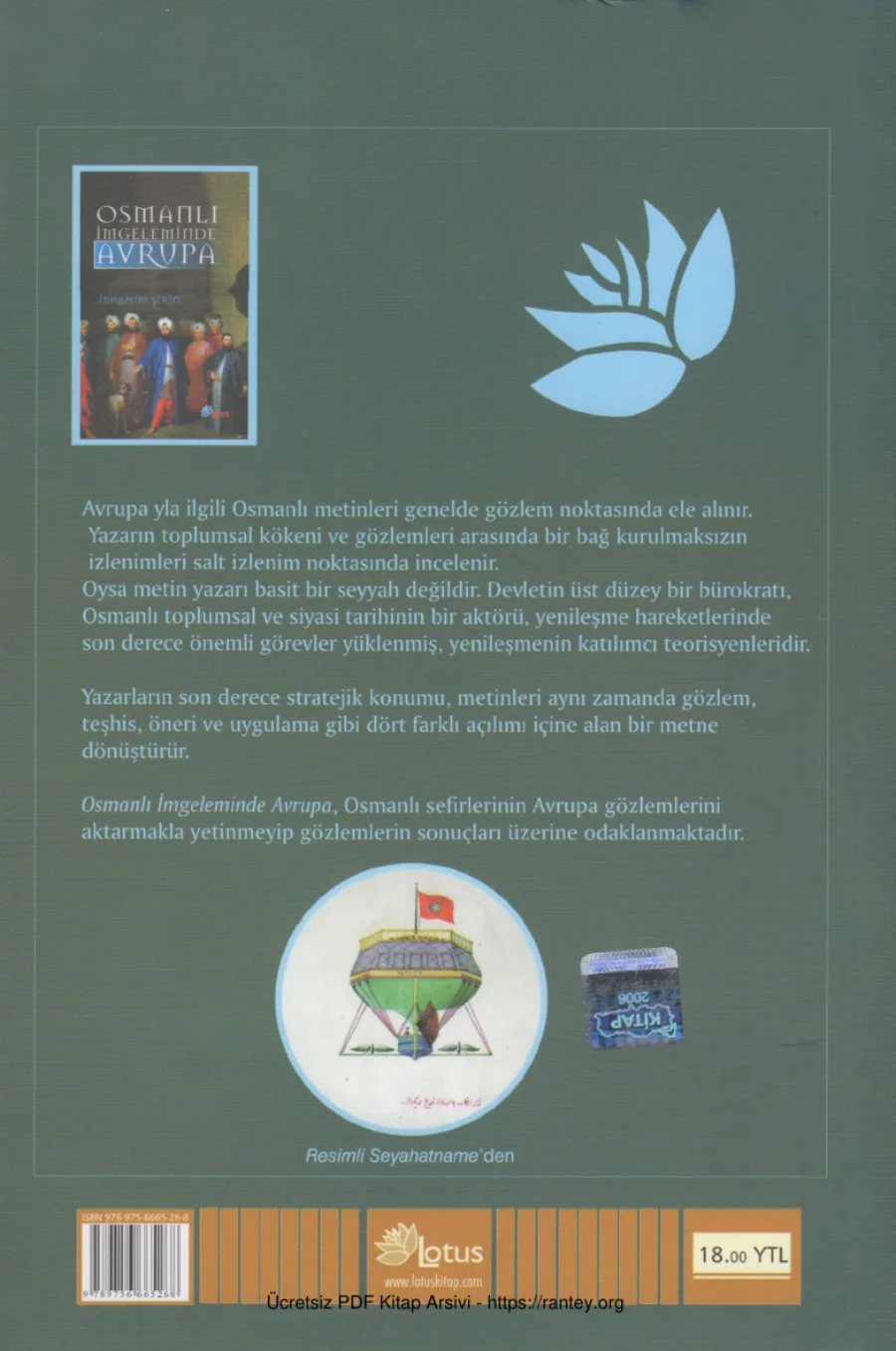 Osmanlı İmgeleminde Avrupa Lotus Yayınevi kapak görseli