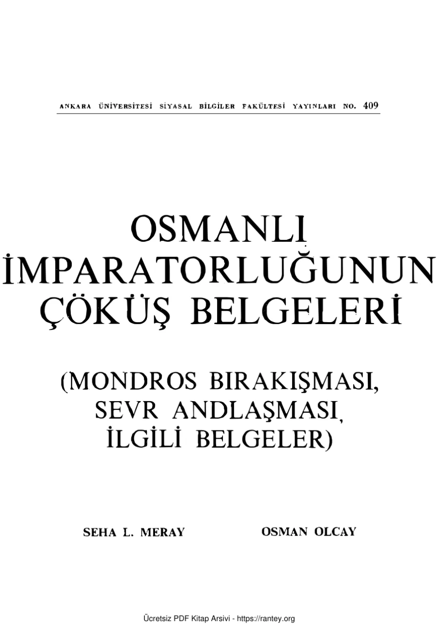 Osmanlı İmparatorluğu'nun Çöküş Belgeleri kapak görseli