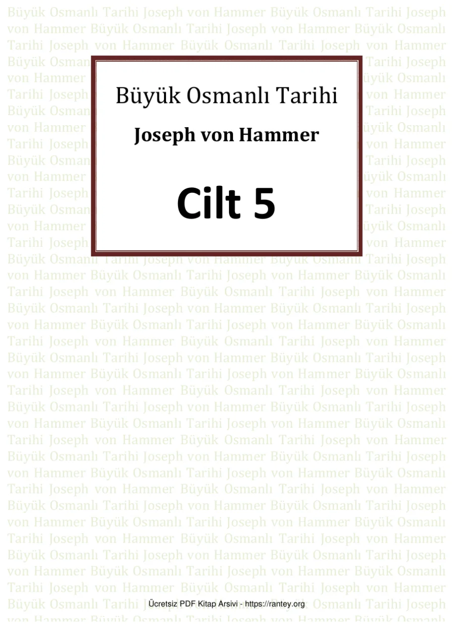 Osmanlı Tarihi 5Cilt kapak görseli