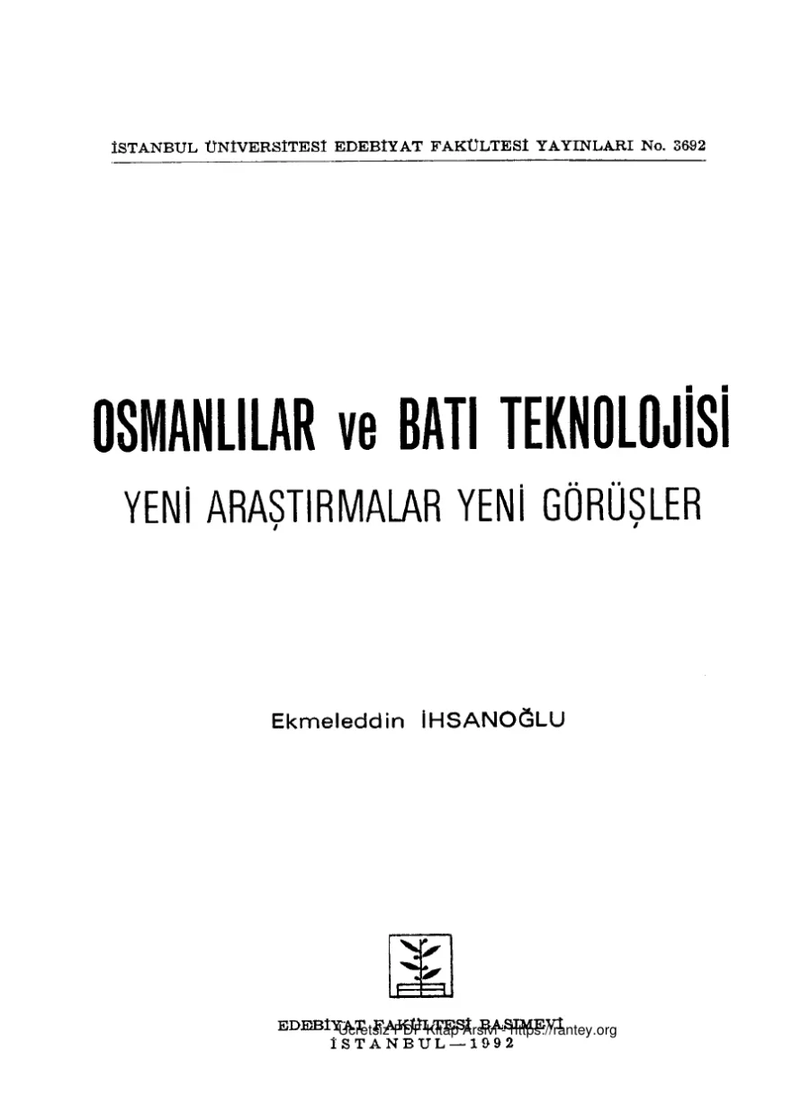 Osmanlılar ve Batı Teknolojisi Yeni Araştırmalar Yeni Görüşler kapak görseli