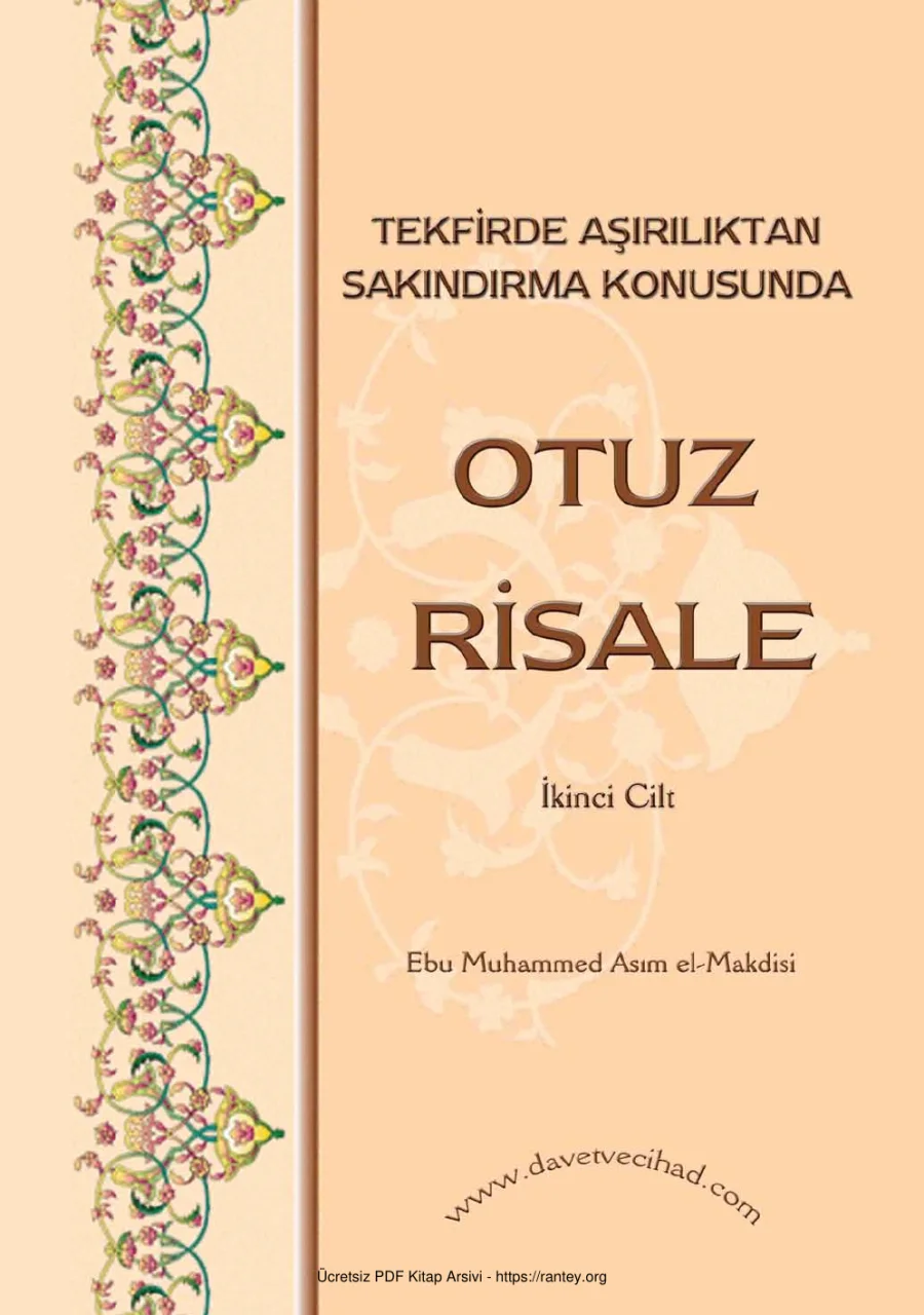OTUZ RİSALE Ebu Muhammed sım el Makdis Ebu Abdulmumin Tekin Mıhçı kapak görseli
