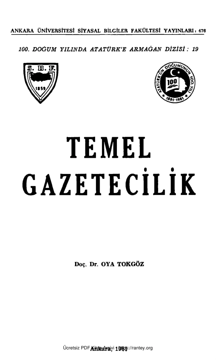 Oya Tokgöz Temel Gazetecilik kapak görseli