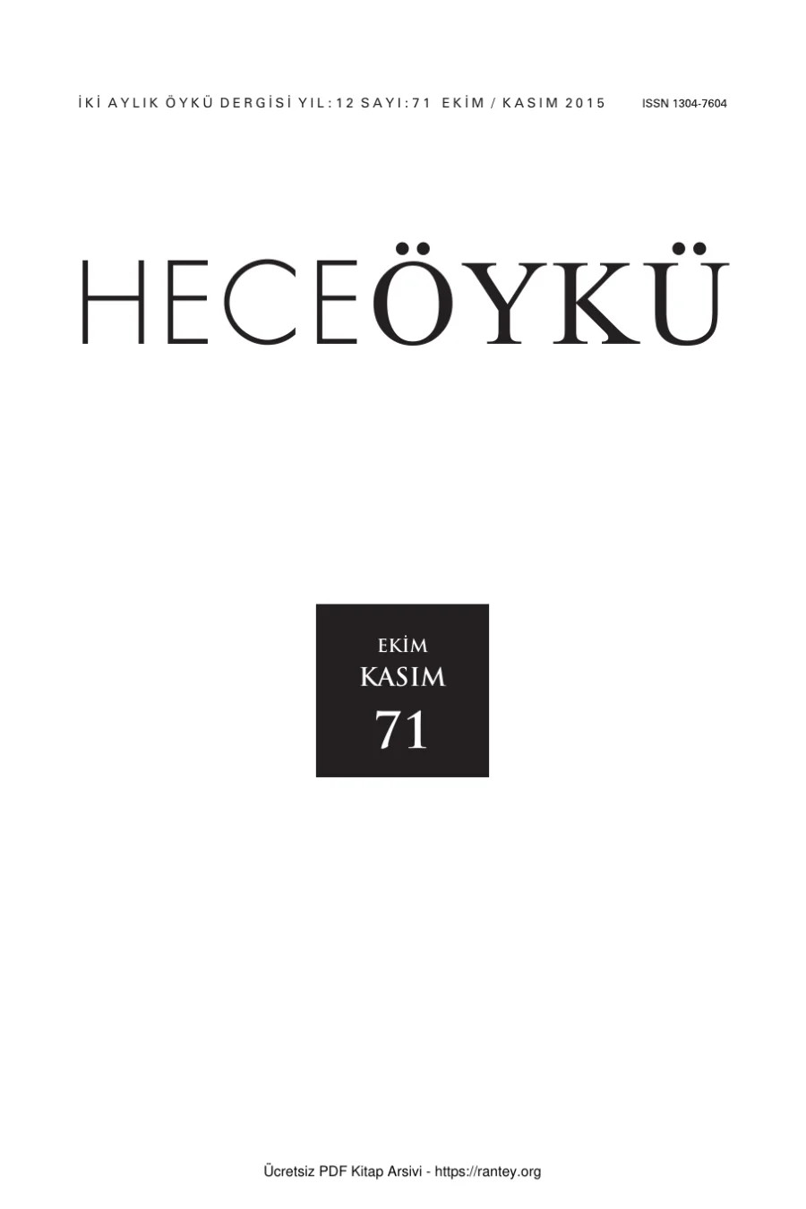Öykü Sayı 071 kapak görseli