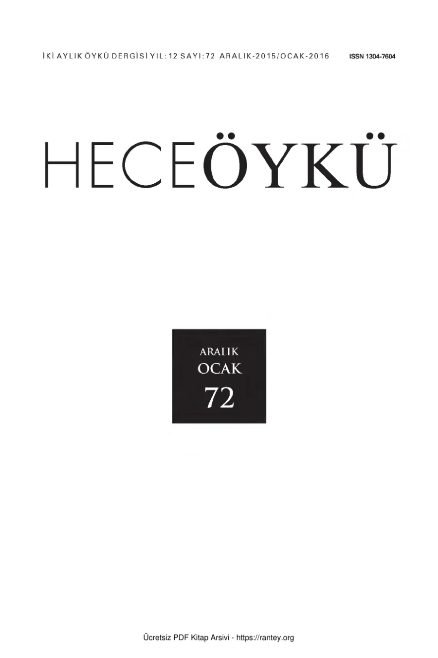 Öykü Sayı 072 kapak görseli