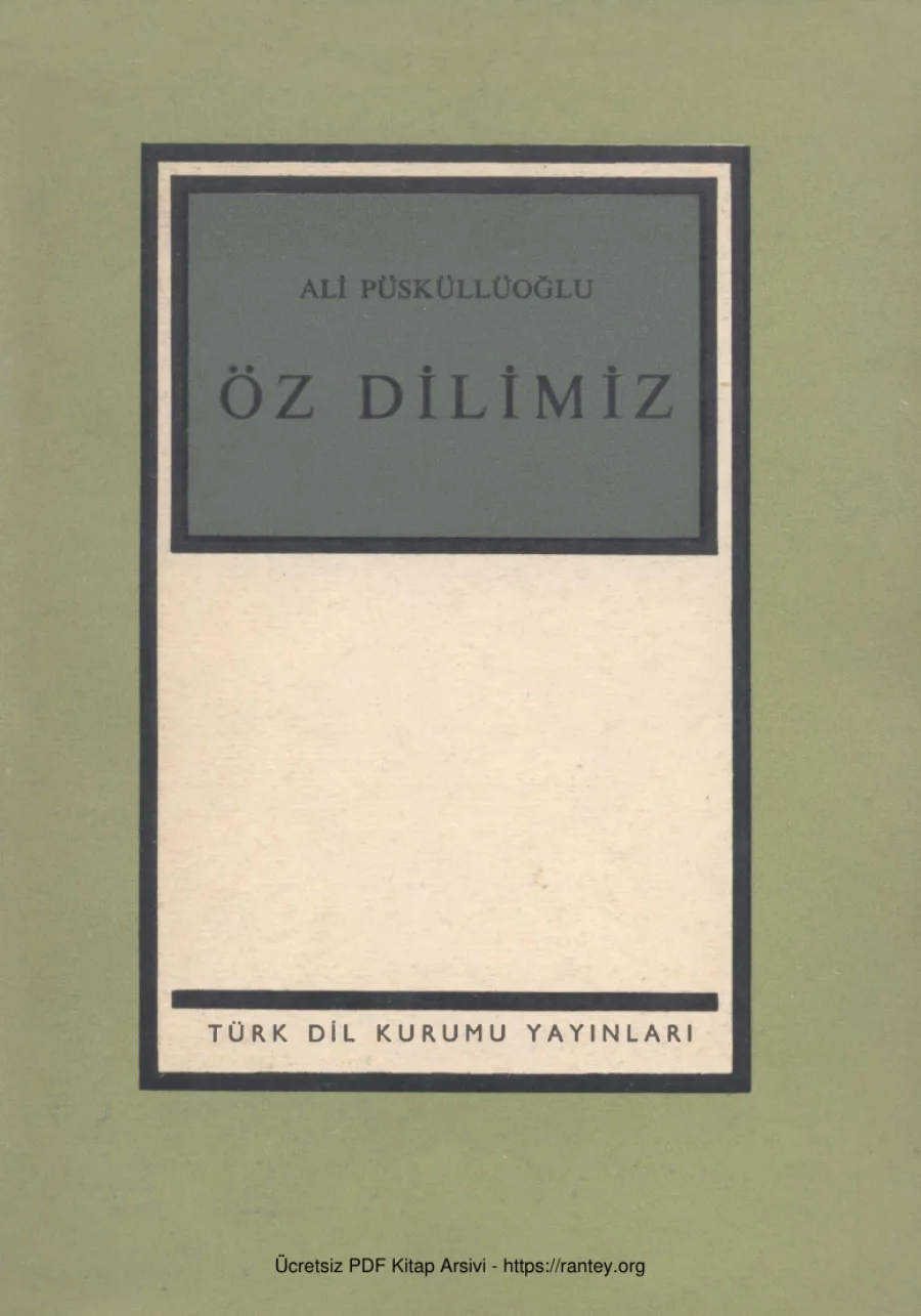 Öz Dilimiz kapak görseli