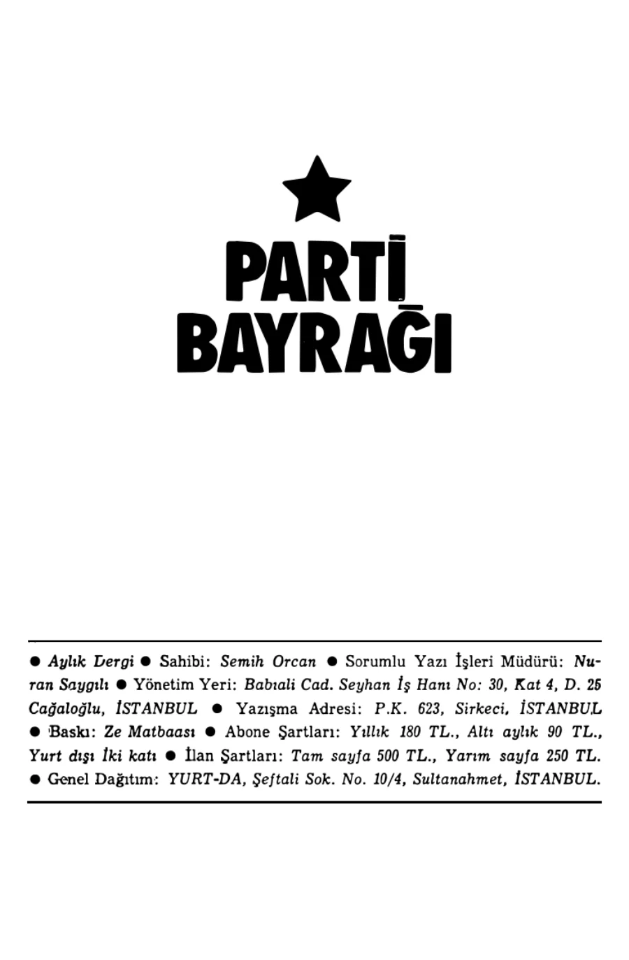 Parti Bayrağı Sayı 06 Ağustos kapak görseli