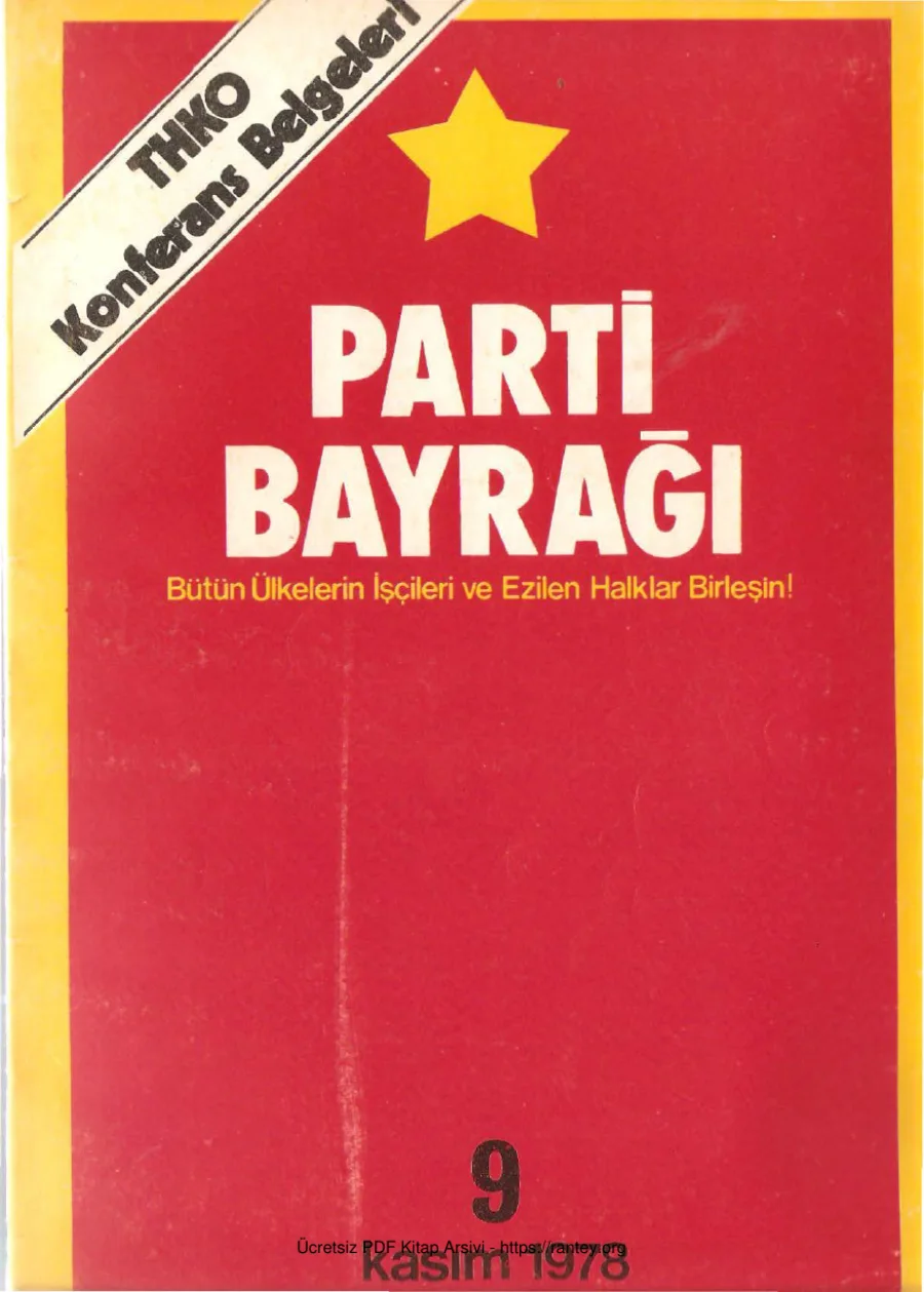 Parti Bayrağı Sayı 09 - Kasım 1978 kapak görseli