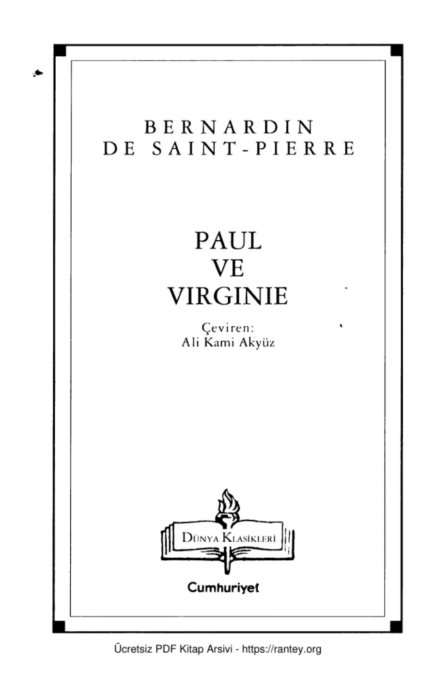Paul ve Virginie kapak görseli
