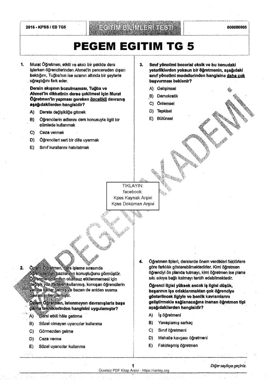 Pegem 2016 Tg5 Egitim kapak görseli
