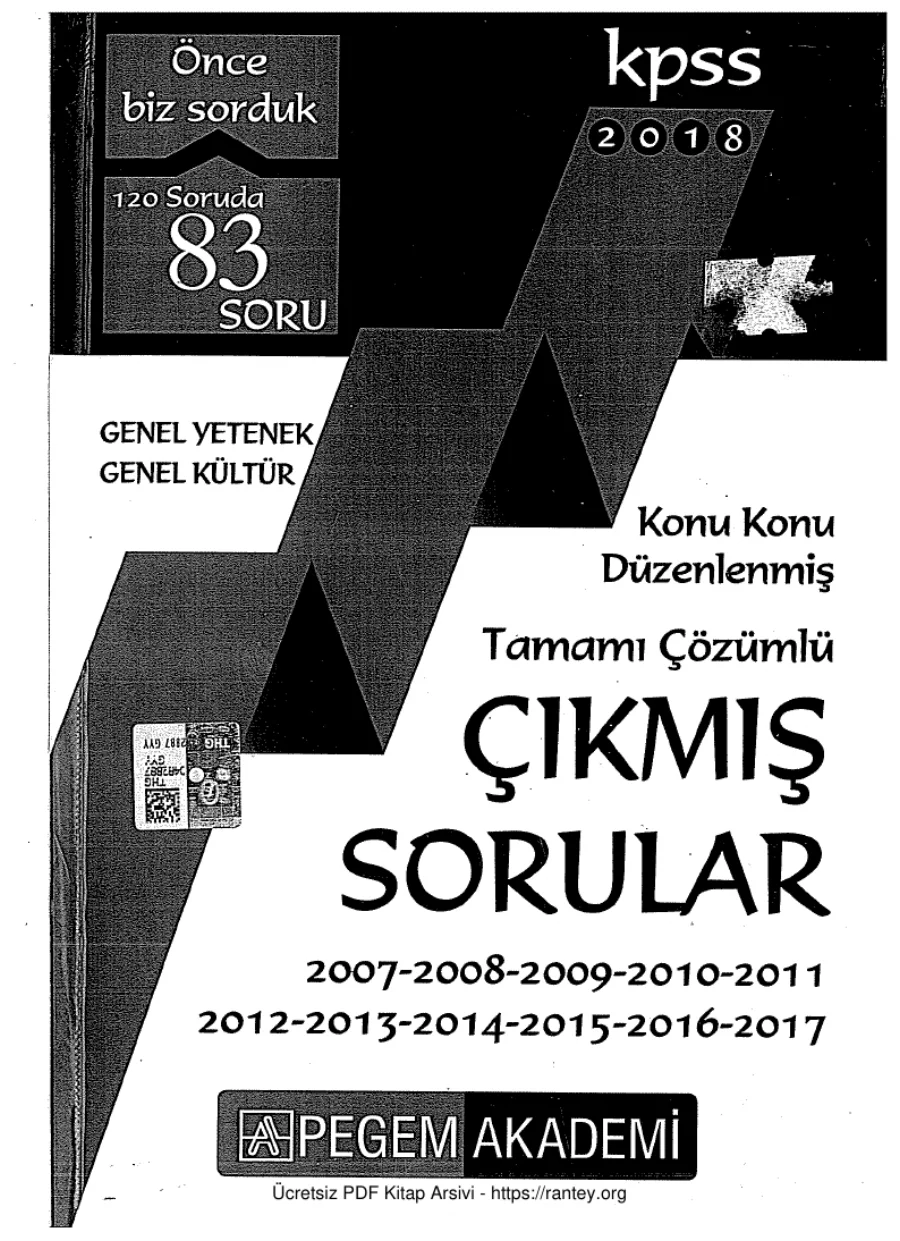 PEGEM 2018 ÇIKMIŞ SORULAR KPSS kapak görseli