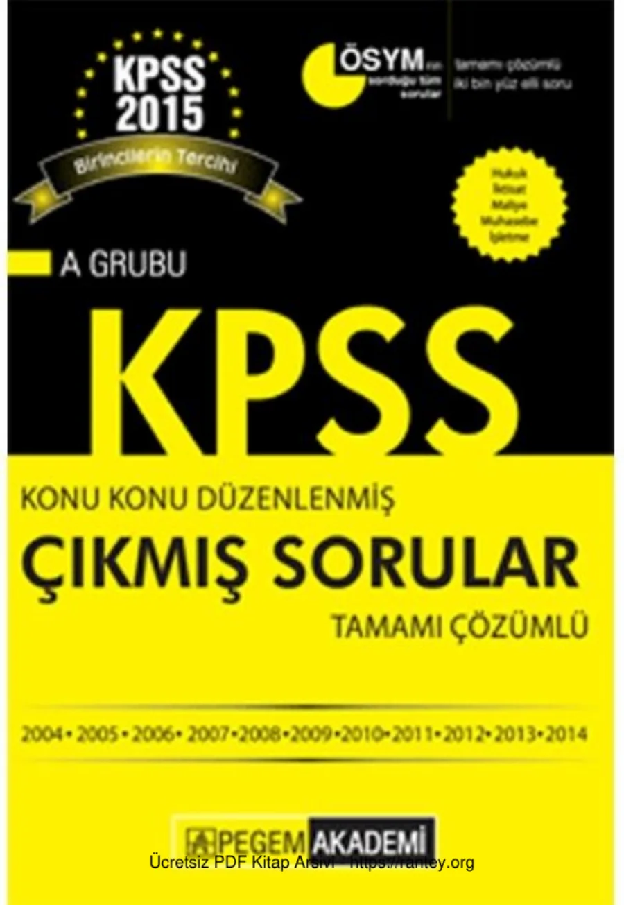 Pegem Son 10 yıl çıkmıs Kpss A soruları kapak görseli