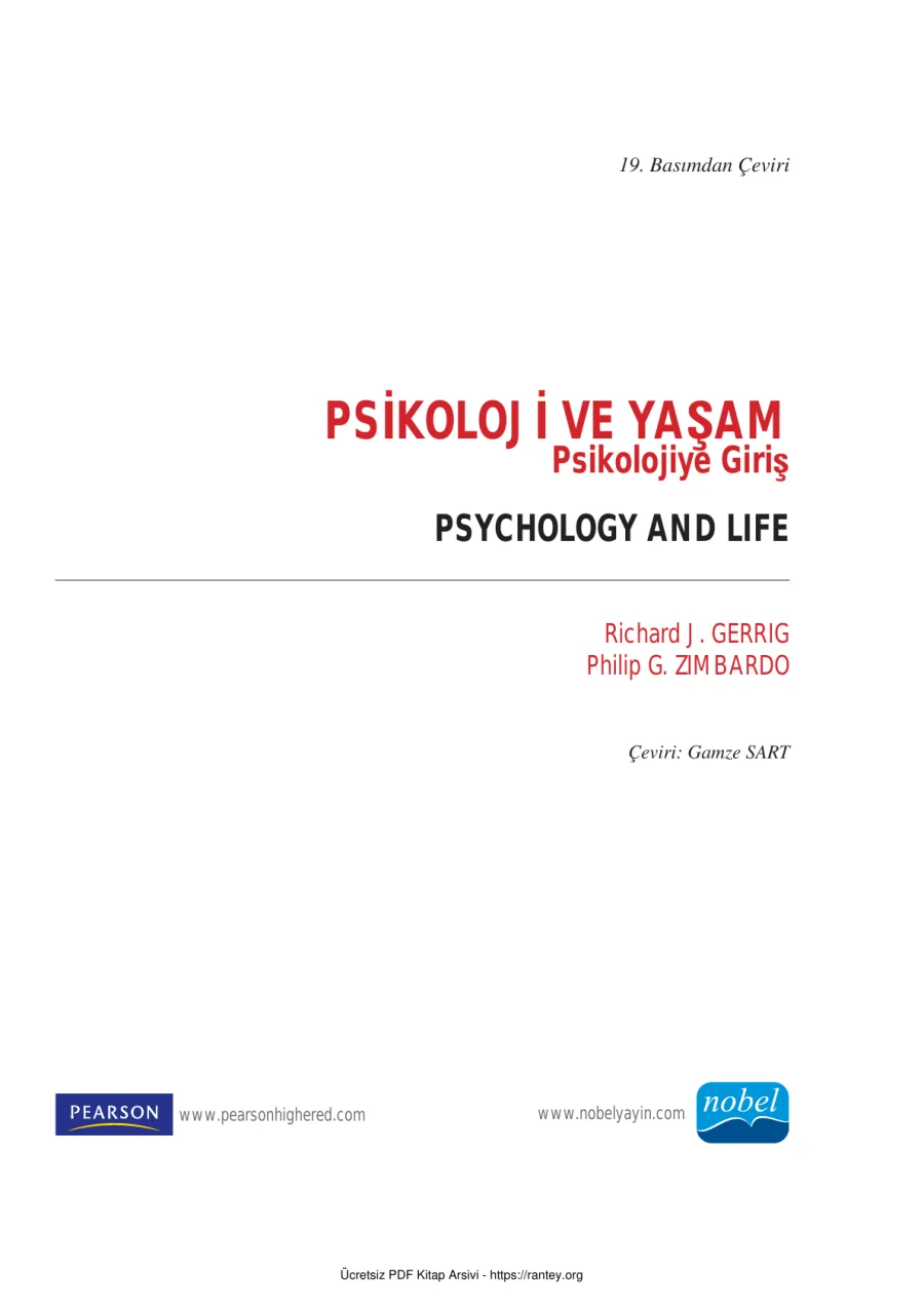 Philip Zimbardo Psikoloji ve Yaşam Psikolojiye Giriş kapak görseli