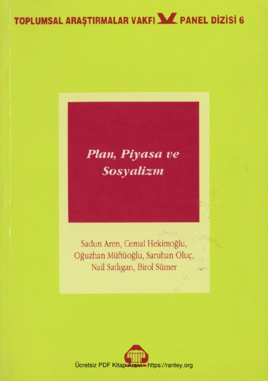 Plan Piyasa ve Sosyalizm kapak görseli