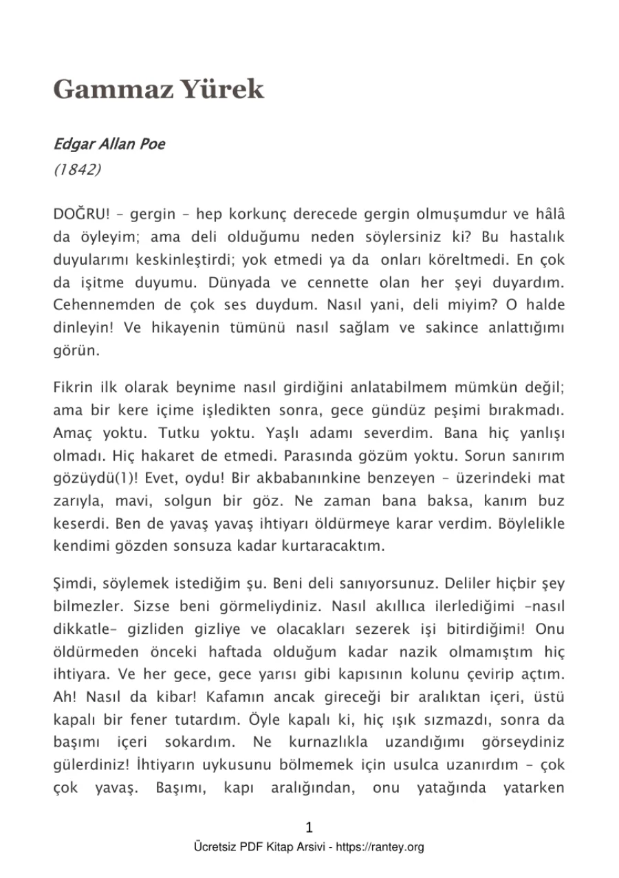 Poe Gammaz Yürek kapak görseli
