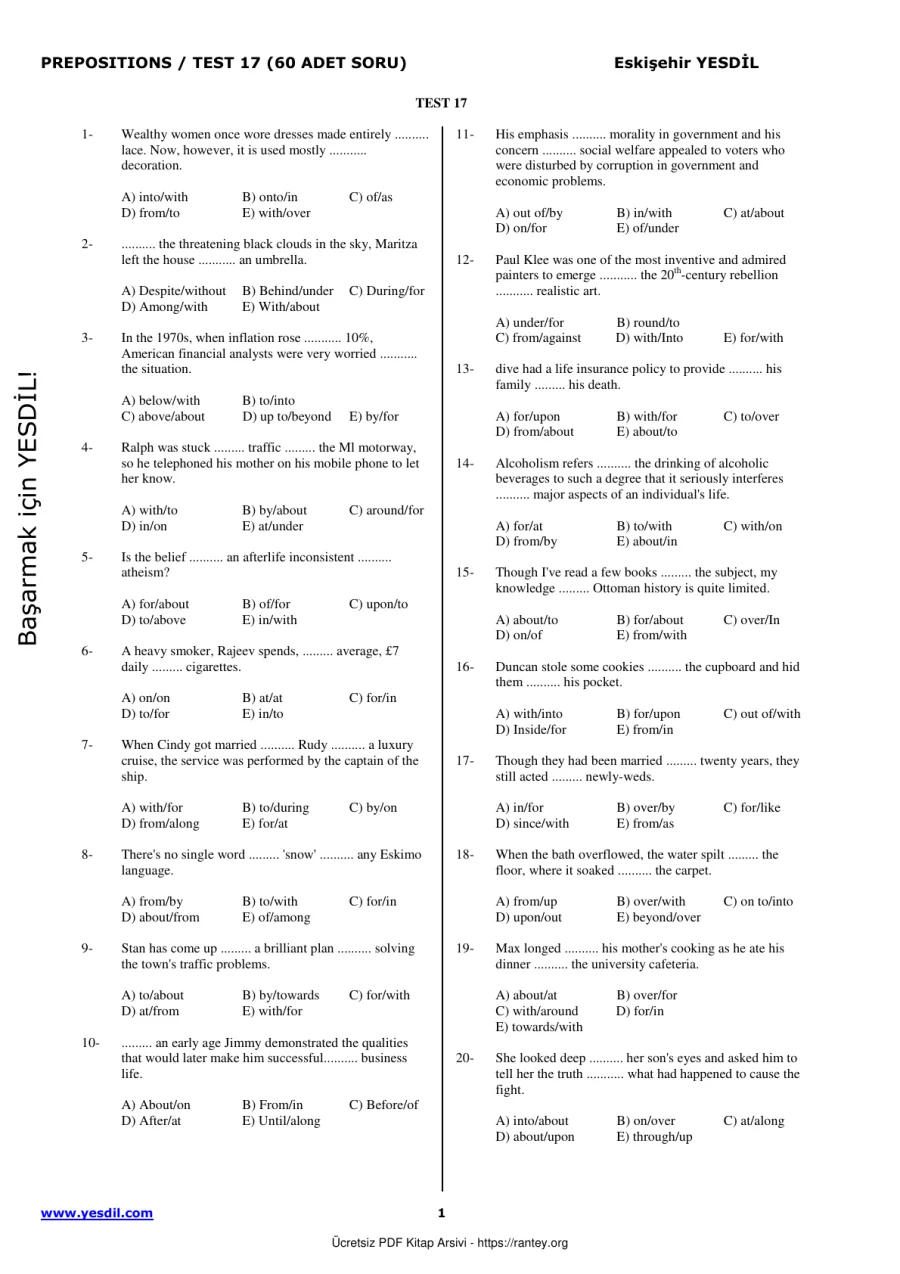 Prepositions TEST17 kapak görseli