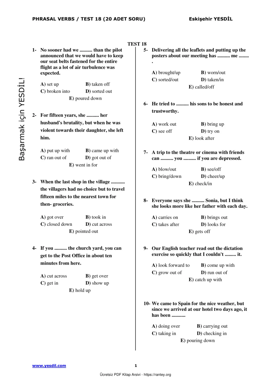 Prepositions TEST18 kapak görseli