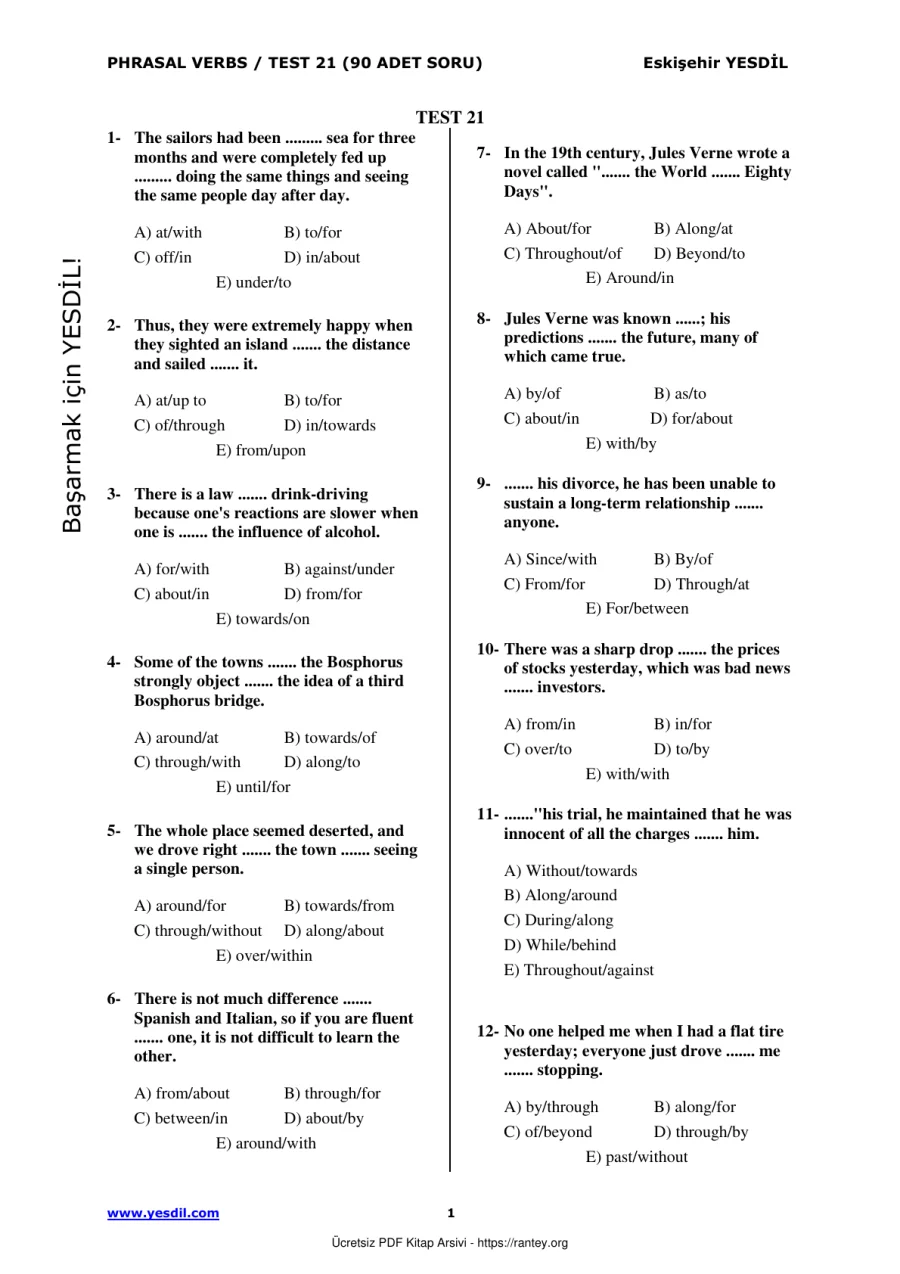 Prepositions TEST21 kapak görseli
