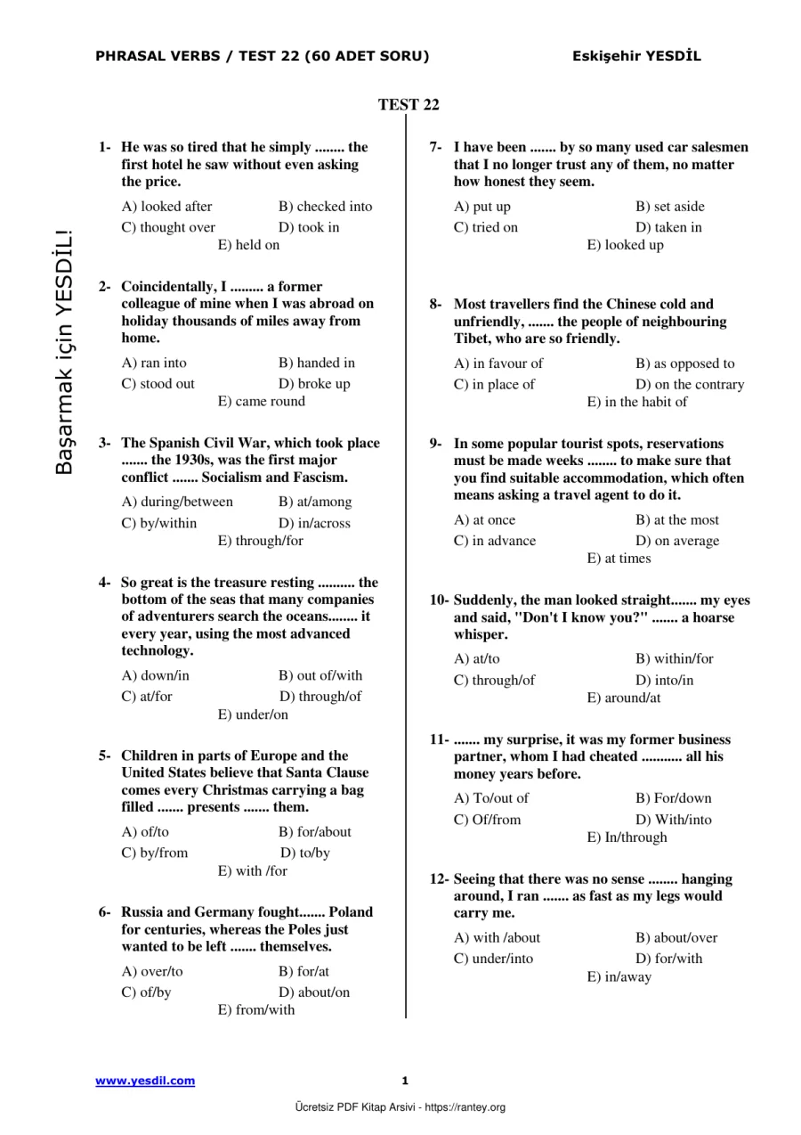 Prepositions TEST22 kapak görseli